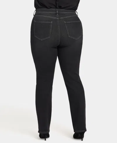 Nydj Plus Size High Rise Marilyn Straight Jeans In Black