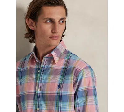 Polo Ralph Lauren Checked Long-sleeve Shirt In Pink