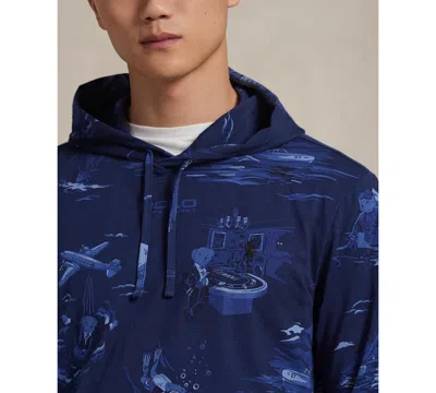 Polo Ralph Lauren Men's Long-sleeve Animated Hooded T-shirt In Blue