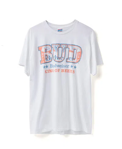 Junk Food Clothing Unisex Budweiser King Of Beers Flea Market Tee In White