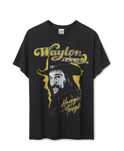 Junk Food Clothing Unisex Waylon Jennings Hangin' Tough Flea Market Tee In Black
