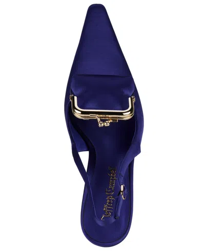 Jeffrey Campbell Women's Pay-me Pointed-tie Vinyl Wedge Pumps In Blue