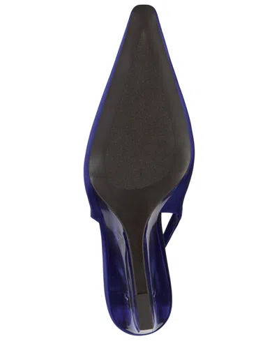 Jeffrey Campbell Women's Pay-me Pointed-tie Vinyl Wedge Pumps In Blue