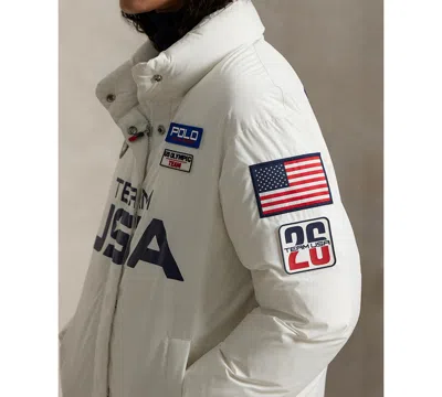 Polo Ralph Lauren Women's Graphic Down Puffer Jacket In White