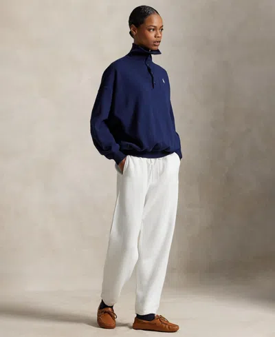 Polo Ralph Lauren Women's Buttoned Mock Neck Sweatshirt In Blue