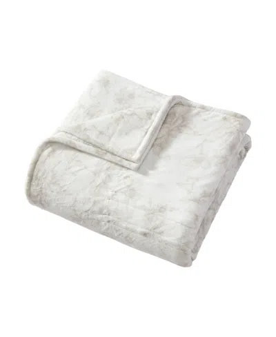 Laura Ashley Wistful Blooms Printed Plush Heated Blanket, Queen In Sand