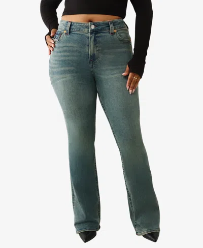 True Religion Plus Size Becca Mid Rise Bootcut Flap Jeans