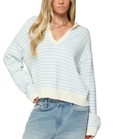 Edikted Copenhagen Oversized Striped Sweater In White