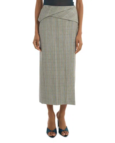 Victoria Beckham Wrap Detail Skirt In Gray