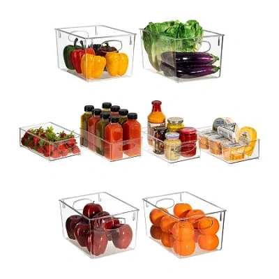 Sorbus Clear Plastic 8-pc. Storage Bin In Transparent