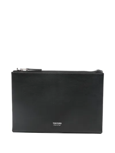 Tom Ford Leather Pouch In Black
