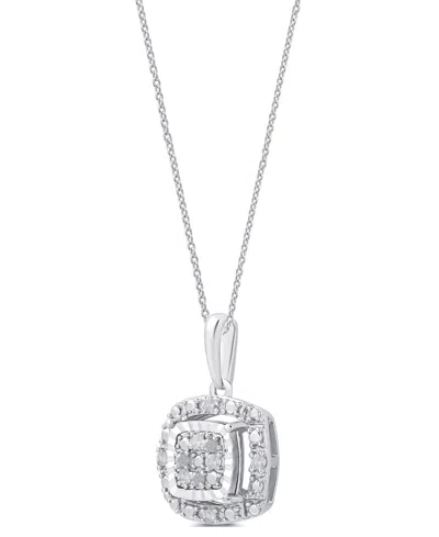Marsala 2-piece Diamond Earrings And Pendant Necklace Set (1/4 Ct. T.w.) In Sterling Silver In Metallic
