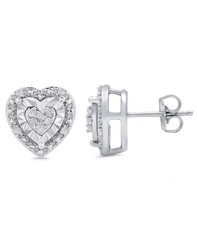 Marsala 2-piece Diamond Earring And Pendant Necklace Set (1/4 Ct. T.w.) In Sterling Silver In Metallic