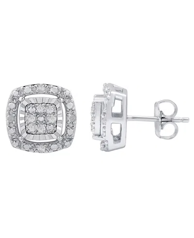 Marsala 2-piece Diamond Earrings And Pendant Necklace Set (1/4 Ct. T.w.) In Sterling Silver In Metallic