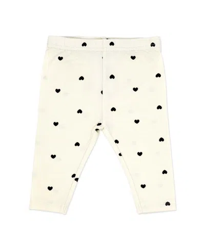 Baby Mode Baby Girls' Tiny Hearts Print Top, Leggings And Headband, 3-piece Set In Neutral