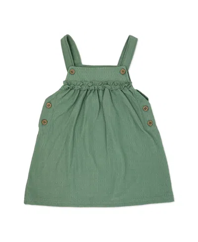 Baby Mode Baby Girls' Fall Sprigs Print Jumper, Bodysuit And Headband, 3-piece Set In Green