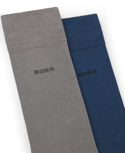 Hugo Boss Men's Crew Length Socks, 2-pack In Multi