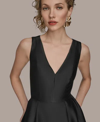 Donna Karan New York High Low Gown In Black