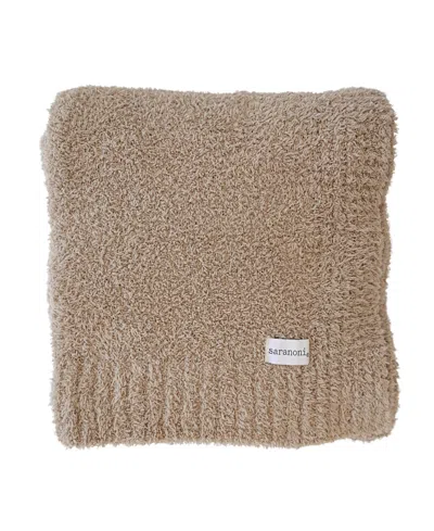 Saranoni Bamboni Receiving Blanket In Brown