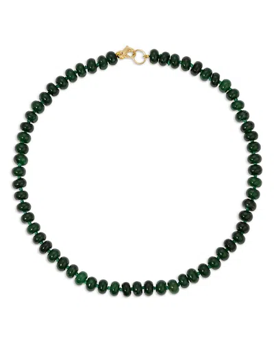 Adina Reyter 9k Yellow Gold Dyed Green Jade Evergreen Collar Necklace, 16 In Green