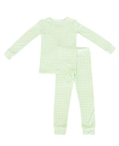 Motette Boys' Pistachio Gingham Pajama Set - Baby, Little Kid In Green