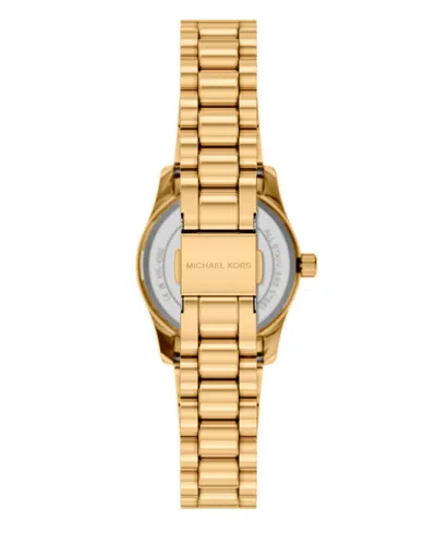 Michael Kors Women's Lexington Three-hand Gold-tone Stainless Steel Watch And Jewelry Set, 26mm In Gold