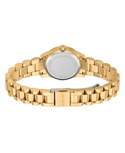 Michael Kors Women's Lexington Three-hand Gold-tone Stainless Steel Watch And Jewelry Set, 26mm In Gold