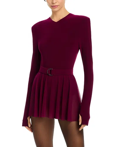 Norma Kamali Normal Kamali Flared Pickleball Dress In Purple