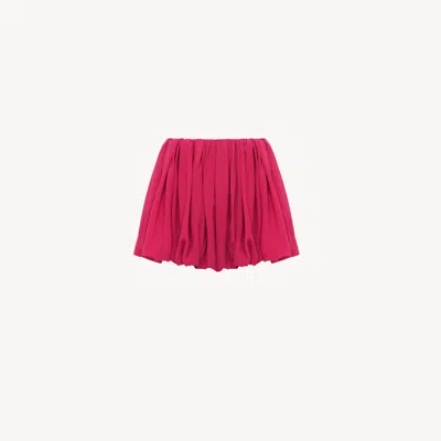 Chloé Mini Bloomer Shorts In Silk Charmeuse In Red