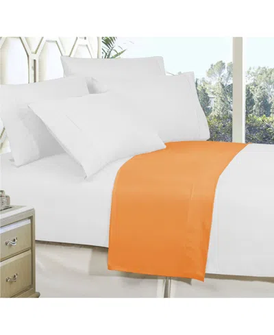Elegant Comfort Silky Soft Flat Sheet, California King In Orange