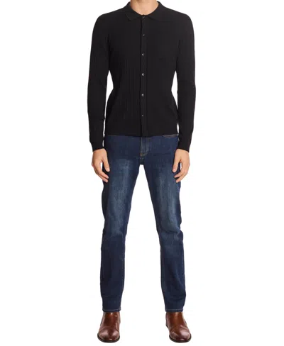 Paisley & Gray Rib Button-up Polo In Black