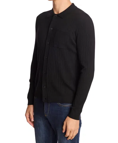 Paisley & Gray Rib Button-up Polo In Black