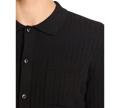 Paisley & Gray Rib Button-up Polo In Black