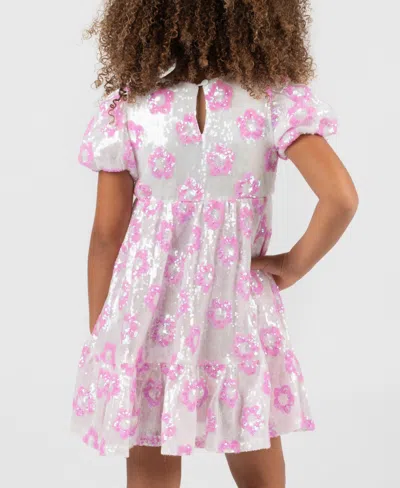 Rare Editions Girls 2t-6x Flower Pattern Short-sleeve Dress In Multi