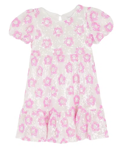 Rare Editions Girls 2t-6x Flower Pattern Short-sleeve Dress In Multi