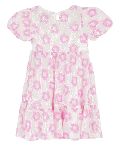 Rare Editions Girls 2t-6x Flower Pattern Short-sleeve Dress In Multi