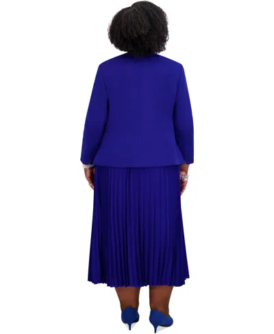 Kasper Women's Pleated Elastic Waist Skimmer Midi Skirt In Blue