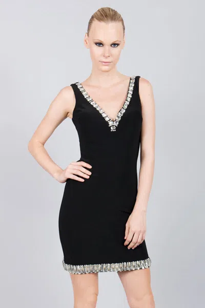 Basix Black Label V Neck Cocktail Dress In Black