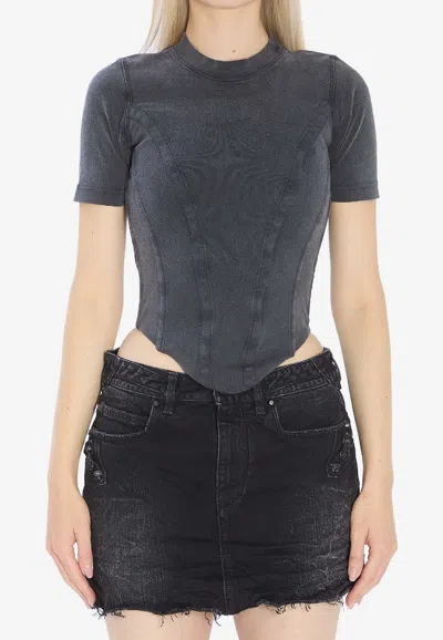 Balenciaga Top With An Asymmetric Hem In Gray