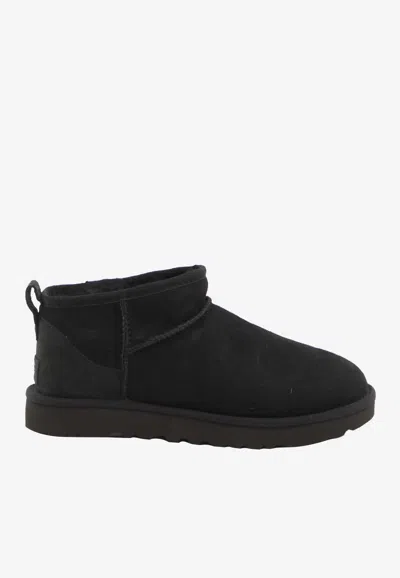Ugg Classic Ultra Mini Suede Boots For Woman In Black
