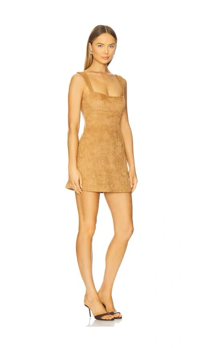 Runaway The Label Zaela Square Neck Fitted Mini Dress In Gold