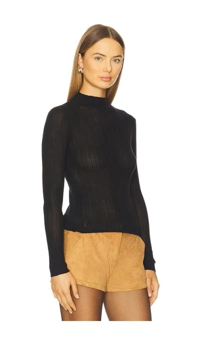 Runaway The Label Aven Turtleneck Long Sleeve Top In Black
