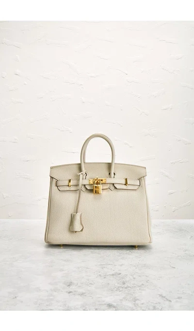 Fwrd Renew Hermes Togo Birkin 25 Handbag In Neutral