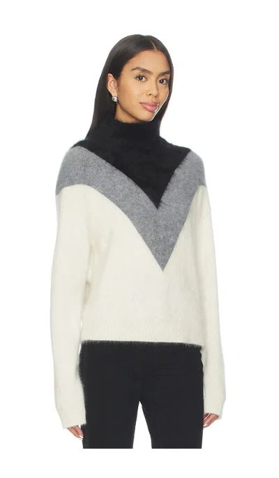 Theory Chevron Yoke Sweater In Multi