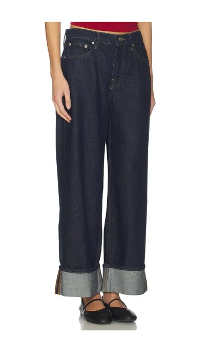 Good American Good Standard Baggy Cuffed Jeans In Blue