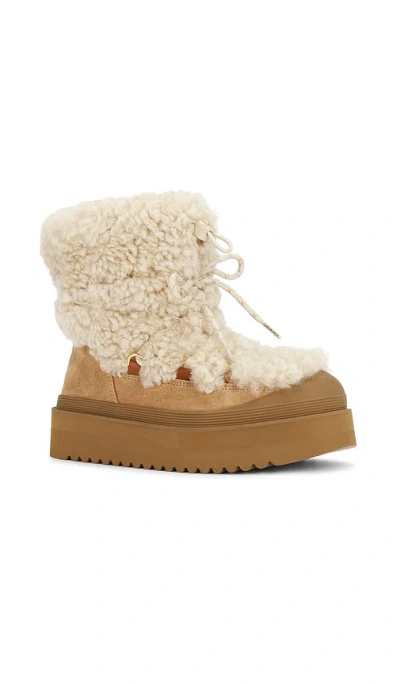 Tory Burch Mellow Shearling Boots In Multi