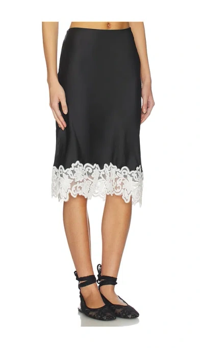 Lioness Anchored Midi Skirt In Black