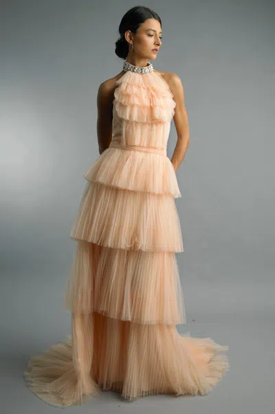 Basix Black Label Multi Tier Gown In Pink