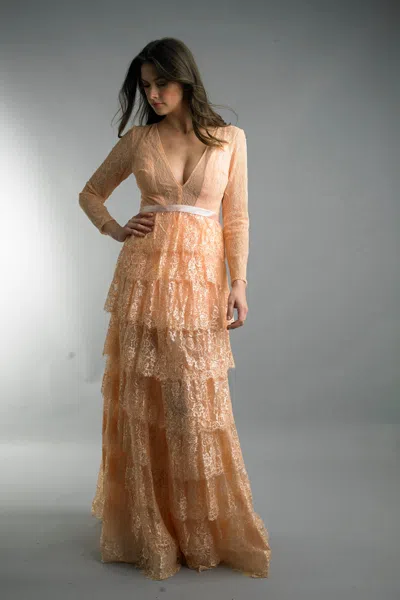 Basix Black Label Multi Tier Gown In Pink