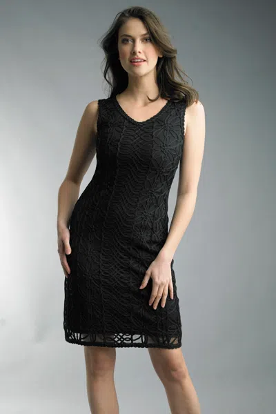 Basix Black Label V Neck Floral Cocktail Dress In Black